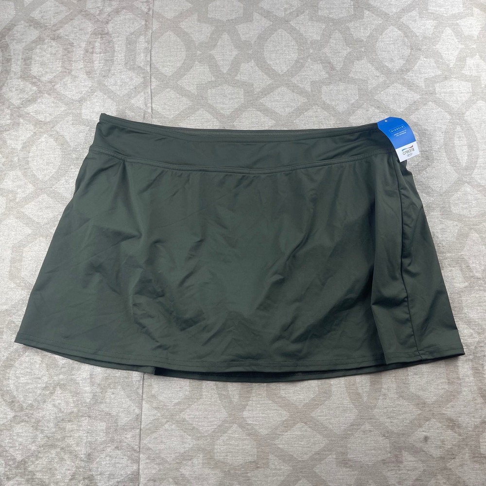Lands' End Swim Skirt Women 16 Green NEW Chlorine Resistant Brief Bottoms